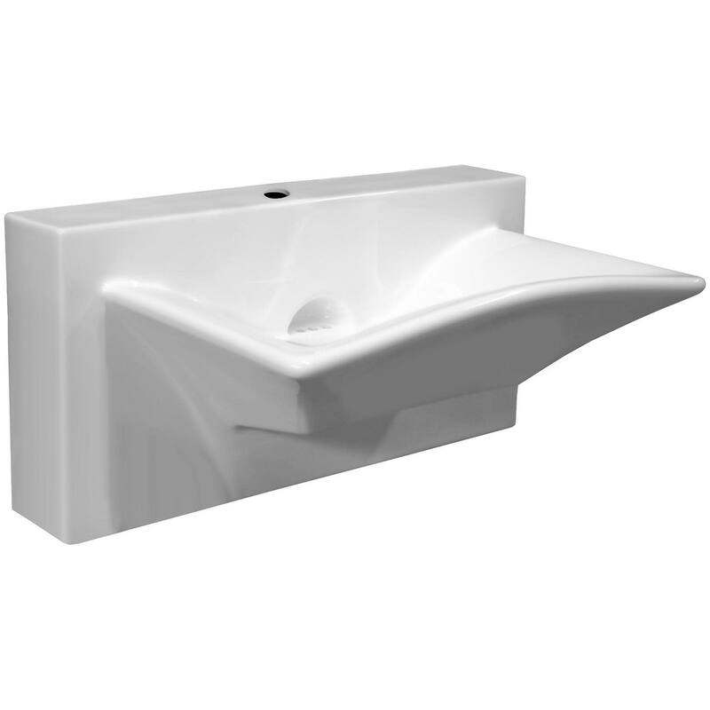 Whitehaus Isabella 27-7/8" Rectangular Porcelain Wall Mounted Bathroom
