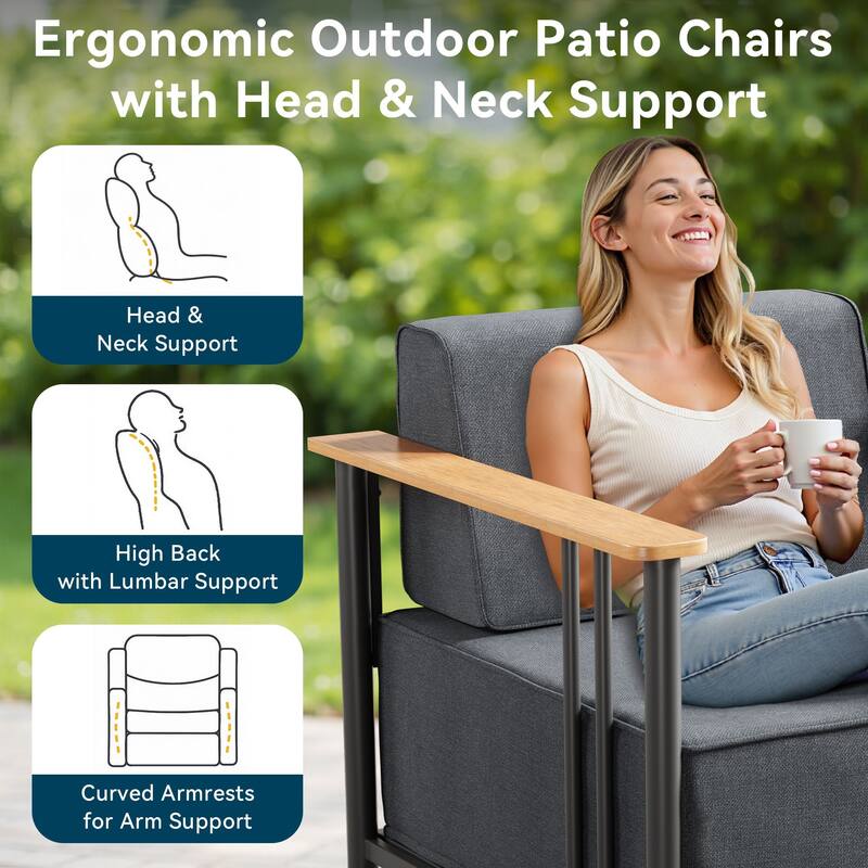 Outdoor Patio Funiture Set with Extra-Thick Seat cushion