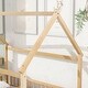 preview thumbnail 19 of 23, Full Size Pine Wood Floor Wooden Bed with House Roof Frame, Fence Guardrails for Kids, Boys and Girls