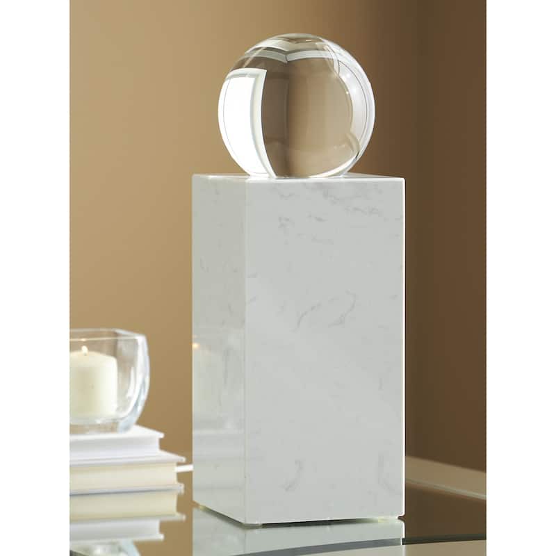 Signature Design by Ashley Sellner Clear/White Sculpture - 4.82" W x 4.82" D x 14" H