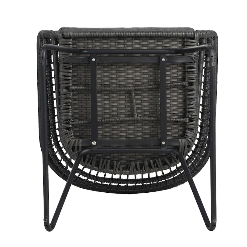 Roomfitters 2-Piece Outdoor Wicker Club Chairs, Transitional Tub Seating with Splayed Sled Legs & Water-Resistant Cushions, Gray