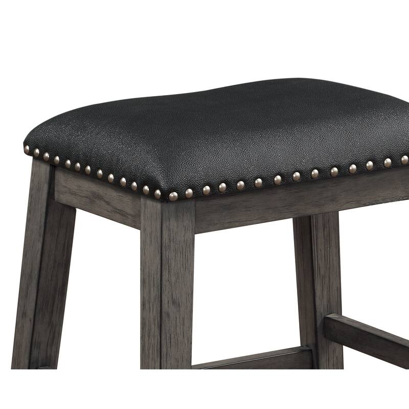 Counter Height Set , Counter Height Table with 4 Stools Fabric, Nailhead Trim