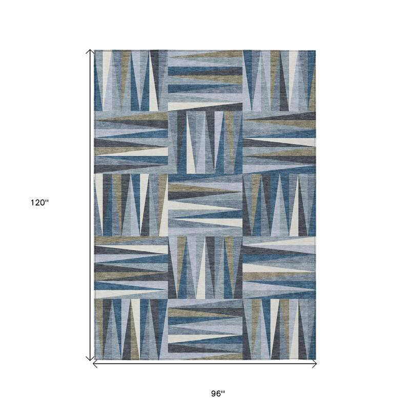 HomeRoots Geometric Transitional Rectangle Outdoor Rug