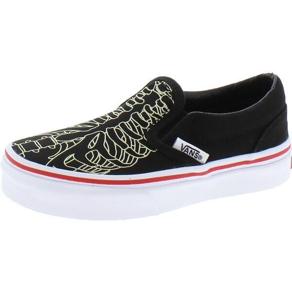 skeleton vans slip on