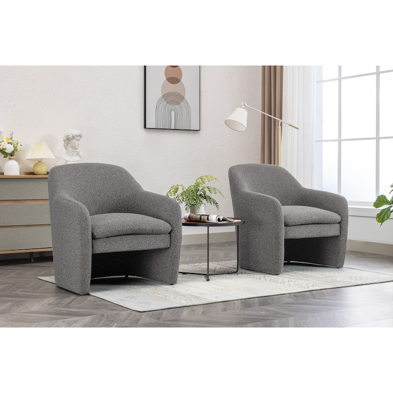Porthos Home Qidri Sherpa Fabric Barrel Accent Chair with Thick Seat Cushion