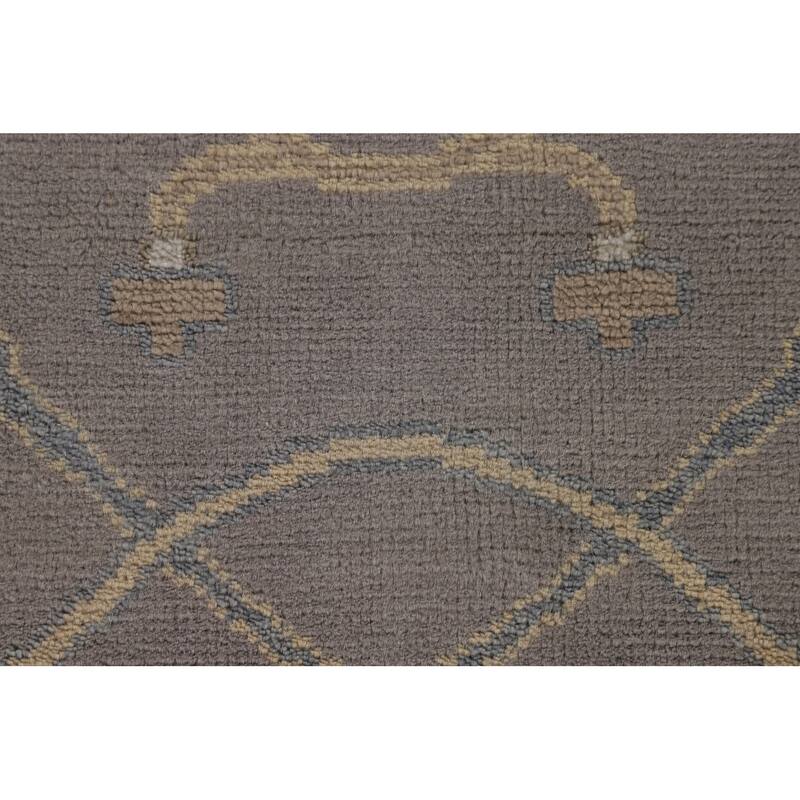 Gray Oushak Indian Large Area Rug Handmade Wool Carpet - 9'11"x 13'9"