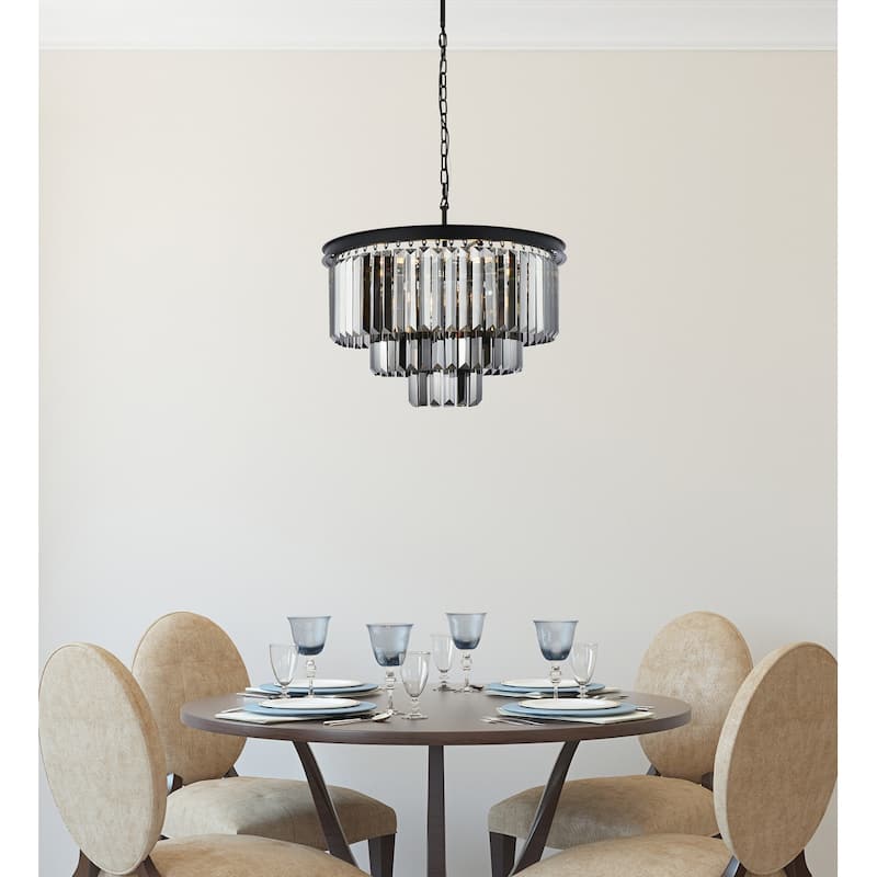 Royce Edge 9-Light Matte Black Chandelier