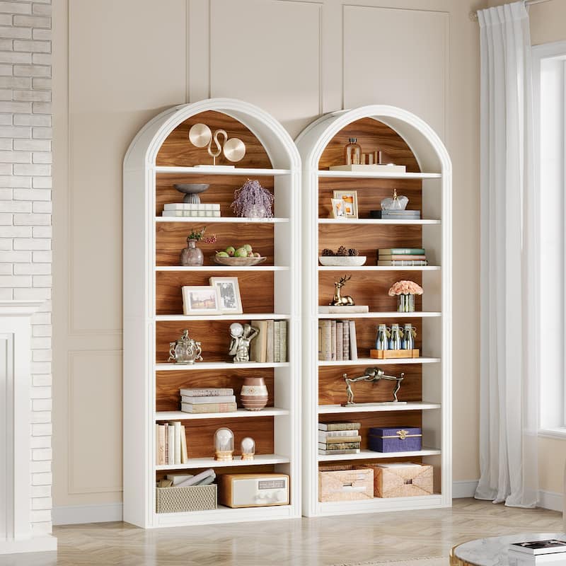 79.53" Tall Modern Arched Bookcase