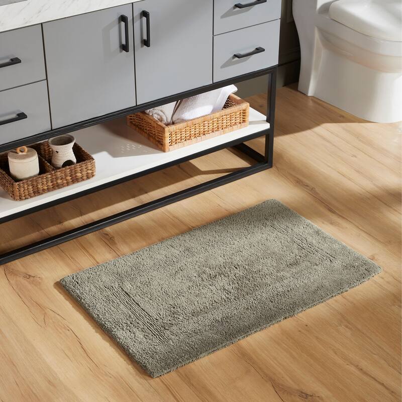 Better Trends Bath Rugs 100% Cotton Reversible Highly Water Absorbent Bathroom Rug for Shower, Sink, Bath Mats - Lux Collection