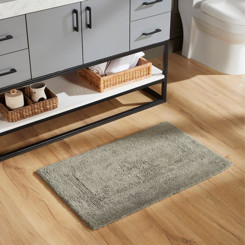 Better Trends Bath Rugs Set 100% Cotton Reversible Water Absorbent Bathroom Rug for Shower, Sink, Bath Mats - Lux Collection