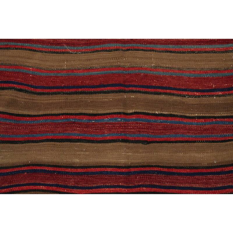 Hand Woven Oriental 100% Wool Carpet Southwestern Geometric Multi-Colored Kilim Area Rug - 8' 0'' X 5' 3''