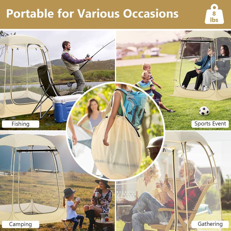 Gymax 4.2 x 4.2 FT Instant Pop up Tent Weatherproof Shelter Sports
