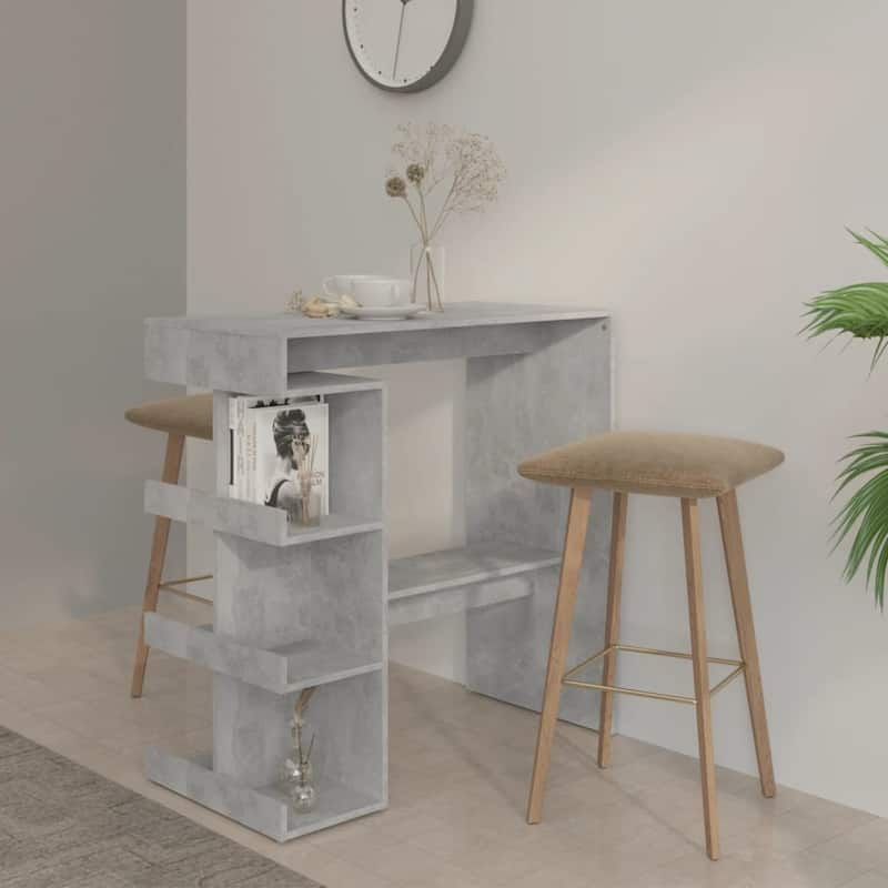 vidaXL Bar Table with Storage Rack 39.4"x19.7"x40" Engineered Wood - 39.4" x 19.7" x 40"