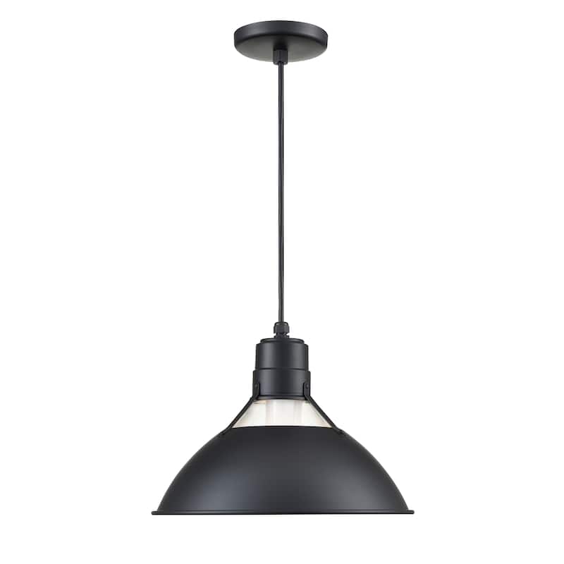R Series 1-Light Cord Hung Glass Cone Satin Black - Satin Black - Satin Black