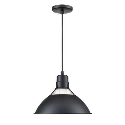 R Series 1-Light Cord Hung Glass Cone Satin Black - Satin Black