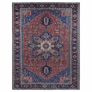 Shahbanu Rugs Barn Red Antique Persian Karajeh Heriz in Excellent ...