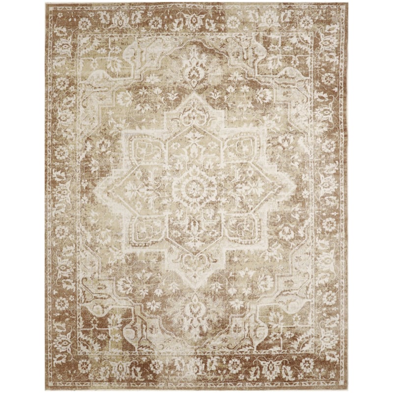 Nourison Astra Machine Washable Distressed Area Rug - 7' 10" x 10' - Rust