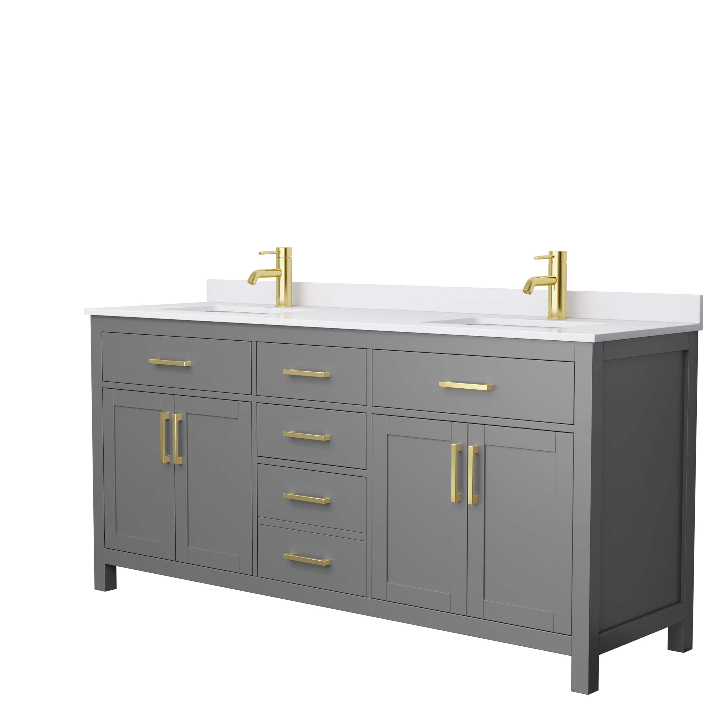Option Dark Gray, Gold Trim, White Cultured Marble Top