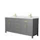 Option Dark Gray, Gold Trim, White Cultured Marble Top
