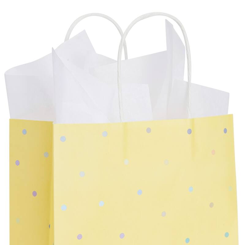 Blue Panda 36 Pack Medium Pastel Party Gift Bags with Handle, White Tissue Paper 10x8x4"