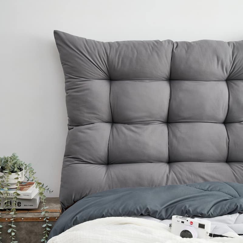 Rainha - Puffy Tufted College Headboard - Real Gray