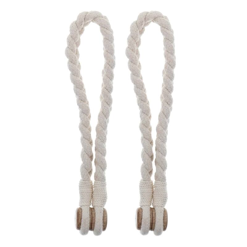 Braided Curtain Tiebacks with Magnetic Closure 19 x 0.5 in