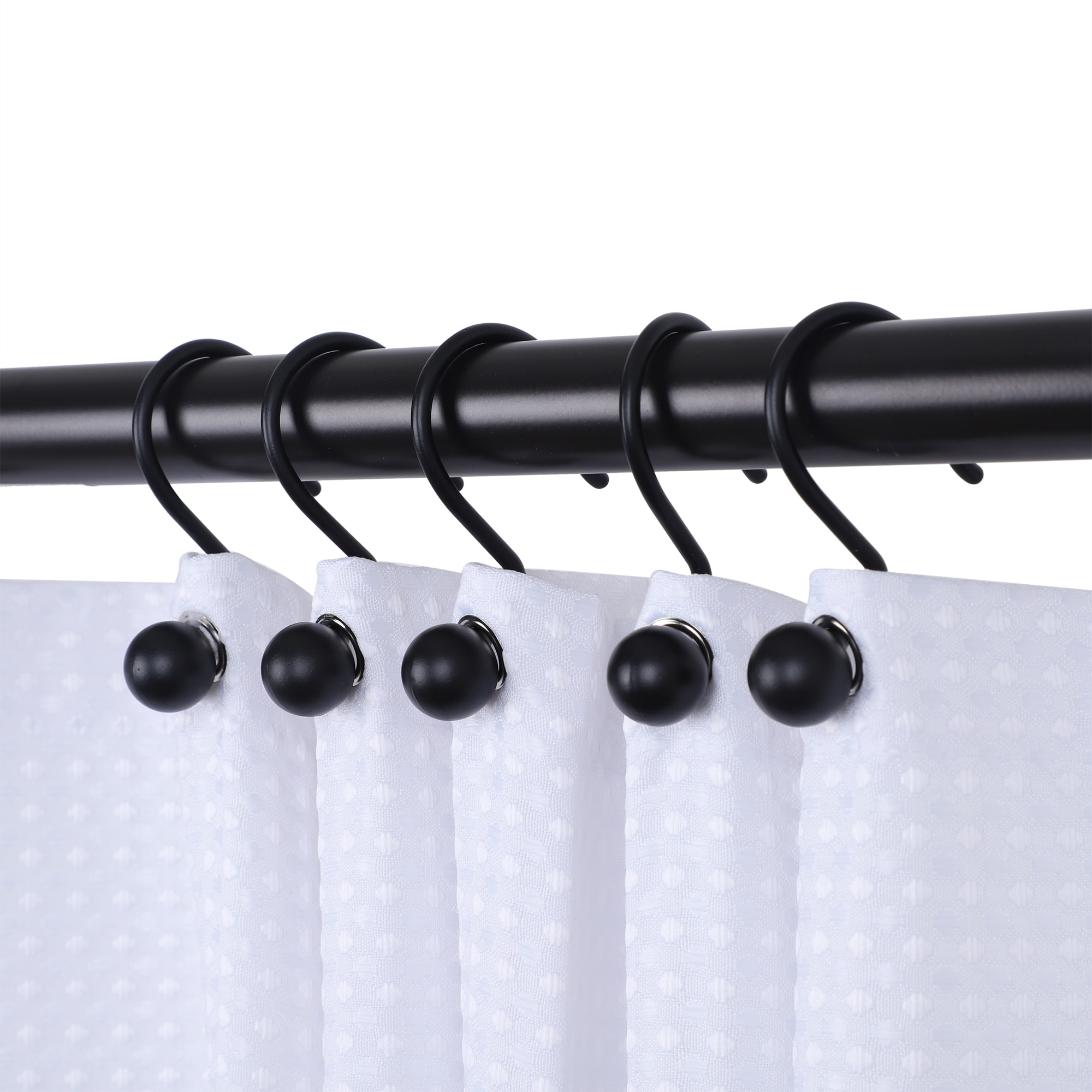 BATHROOM SET 12 Contemporary Shower Curtain Ball Hooks Offer £4.99 