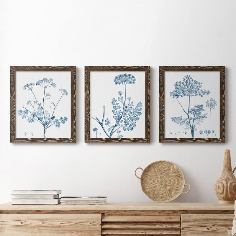 Antique Botanical in Blue IV-Premium Framed Canvas - Ready to Hang - Multi-Color
