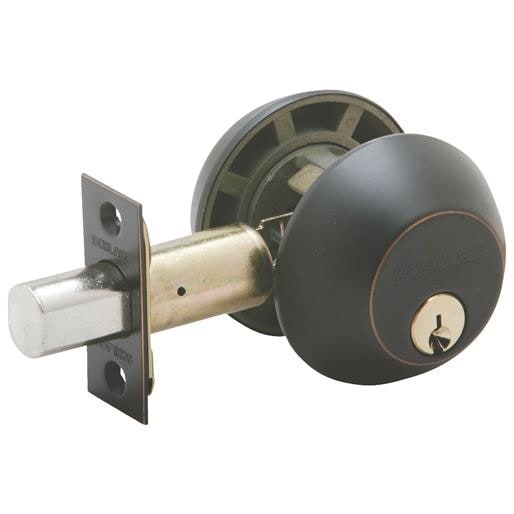 Schlage Single-Cylinder Round Deadbolt Door Lock, Assorted Finishes