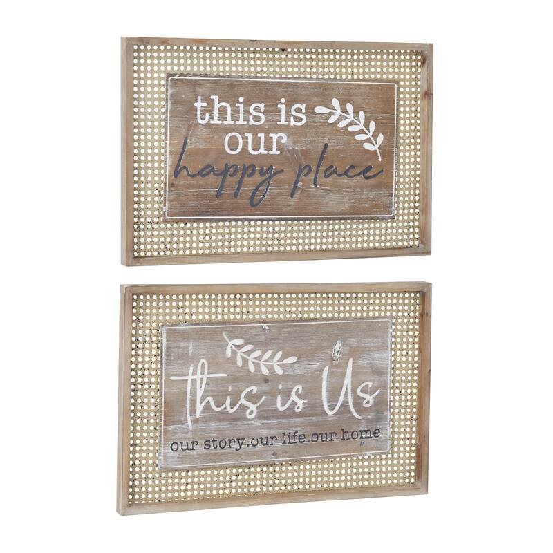 Wood Sign Wall Decor - Set of 2 Brown - Roche River Decor