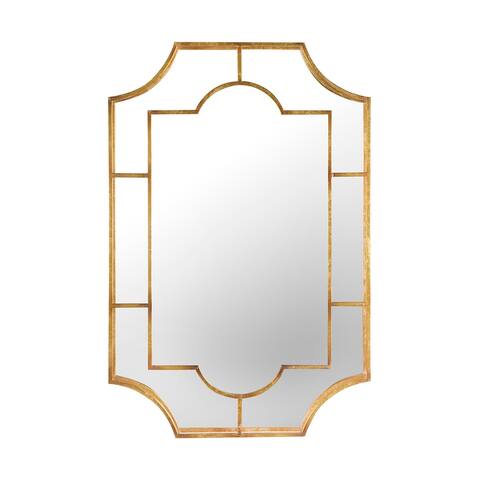 Metal Wall Mirror With Gold Finish
