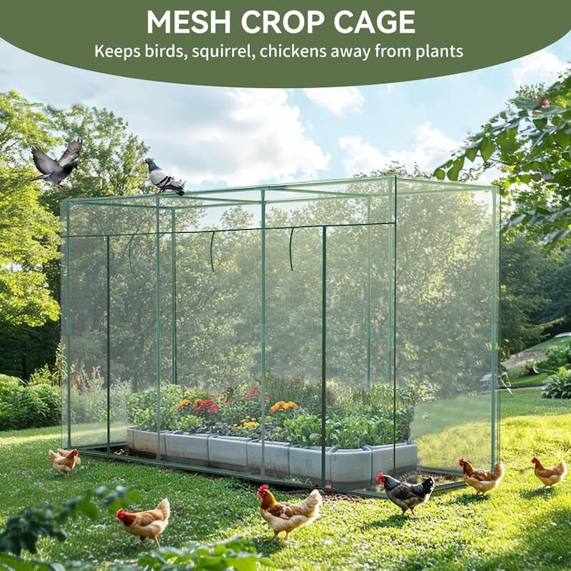 Crop Cages For Garden Plant, Plant Protection Tent With Zippered Door