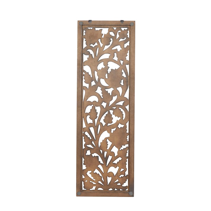 Wooden Scroll Intricately Carved Arabesque or Floral Carved Acanthus Home Wall Decor - Gold or Brown Roche River Décor
