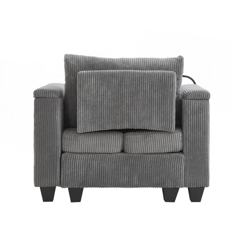 Sofa Chair Sofa Bed Corduroy Sleeper Sofa with USB Ports