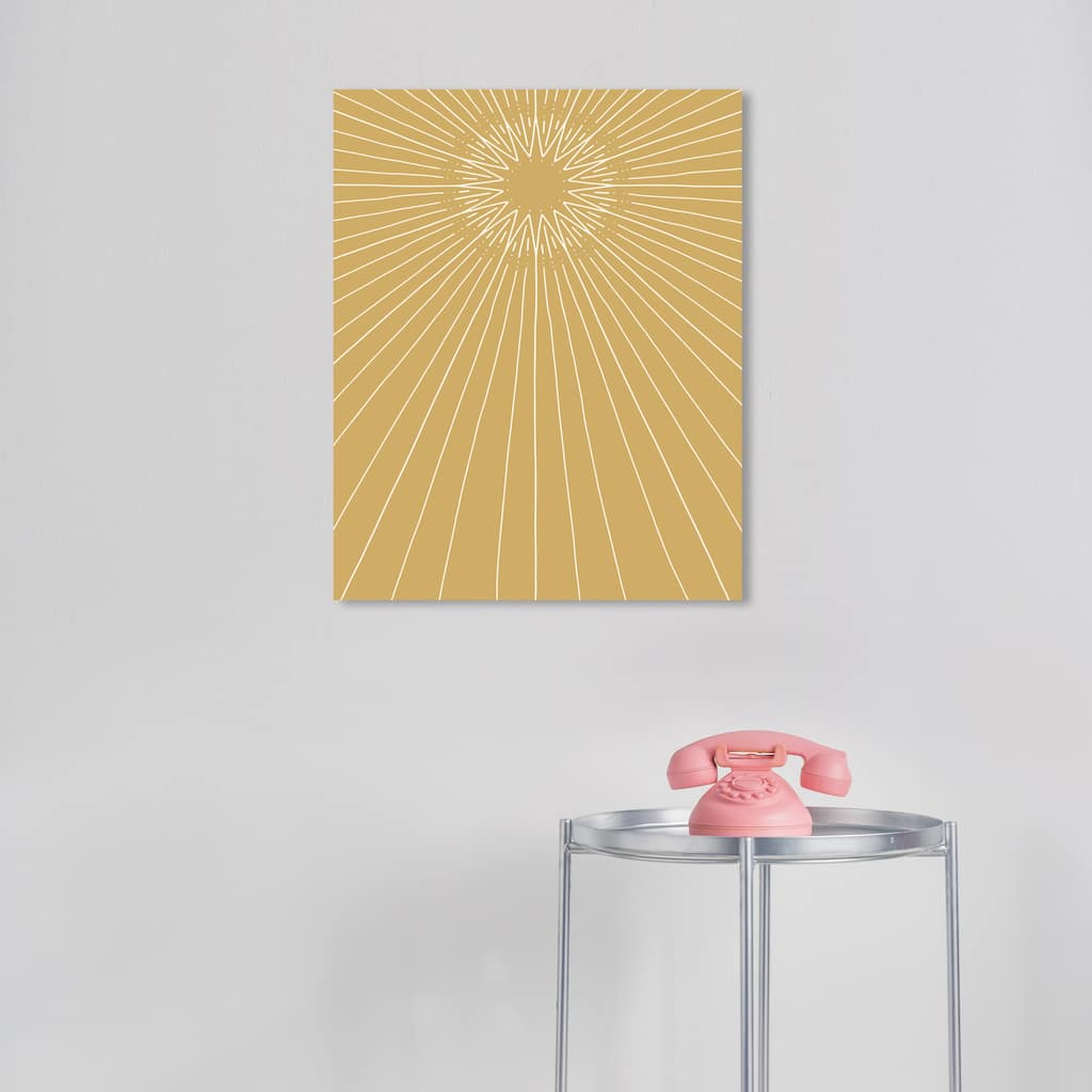 Wynwood Studio Canvas Astronomy and Space Star shines on Plain Ochre Gold Brown Modern & Contemporary Wall Art Canvas Print