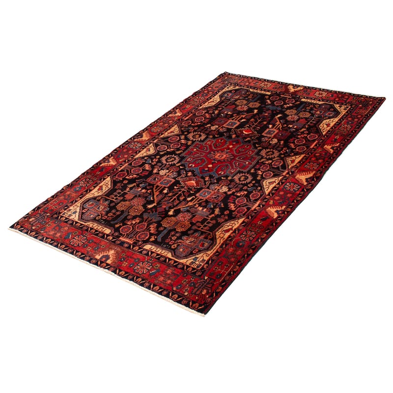 Anatolian Vintage Black, Red Rug 5'2" x 9'0" - 5'2 x 9'0