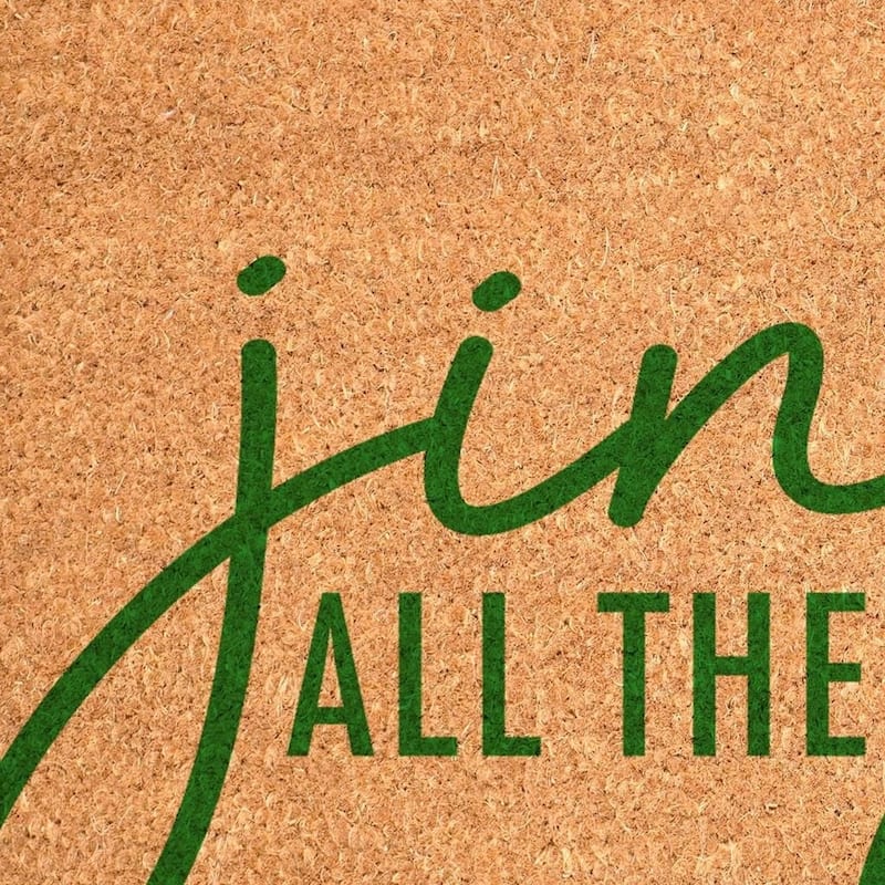 HomeRoots 24" X 36" Brown And Green Christmas Outdoor Coir Door Mat - 24.00' X '36.00
