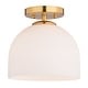 preview thumbnail 8 of 11, VAXCEL Shelby 1-Light 9.25 in. Wide Dome Semi Flush Mount Ceiling Lighting Fixture, Frosted White Opal Glass Shade