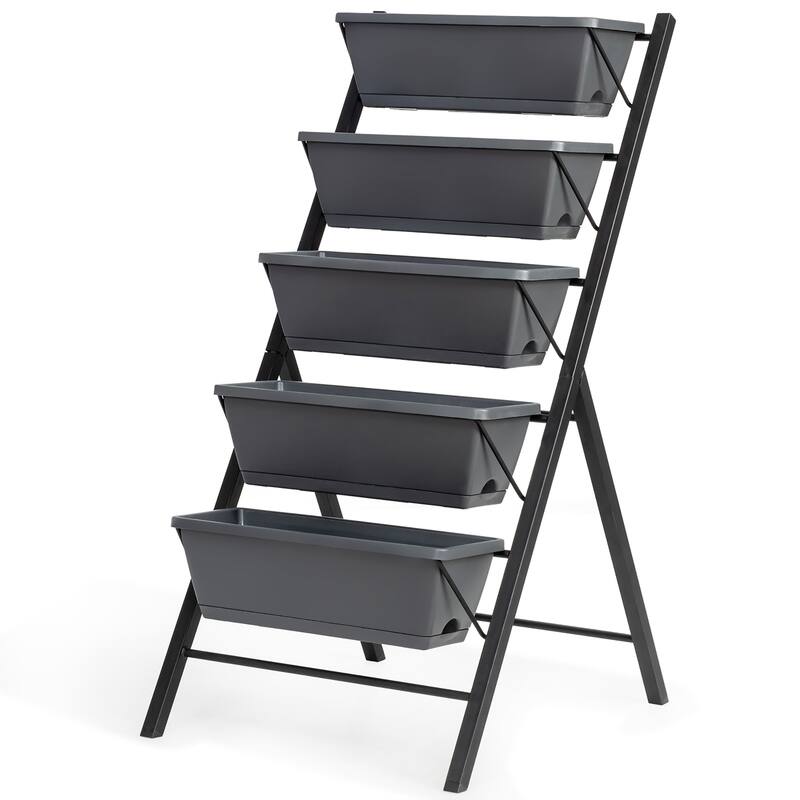 Costway Set of 2 4 FT Vertical Raised Garden Bed 5-Tier Planter Box - See Details