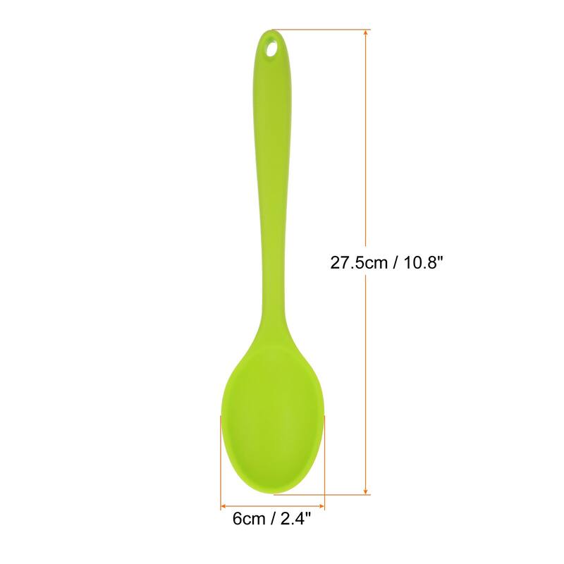 2Pcs Silicone Spoons Heat Resistant Cooking Utensil Mixing Spoon - Light Green