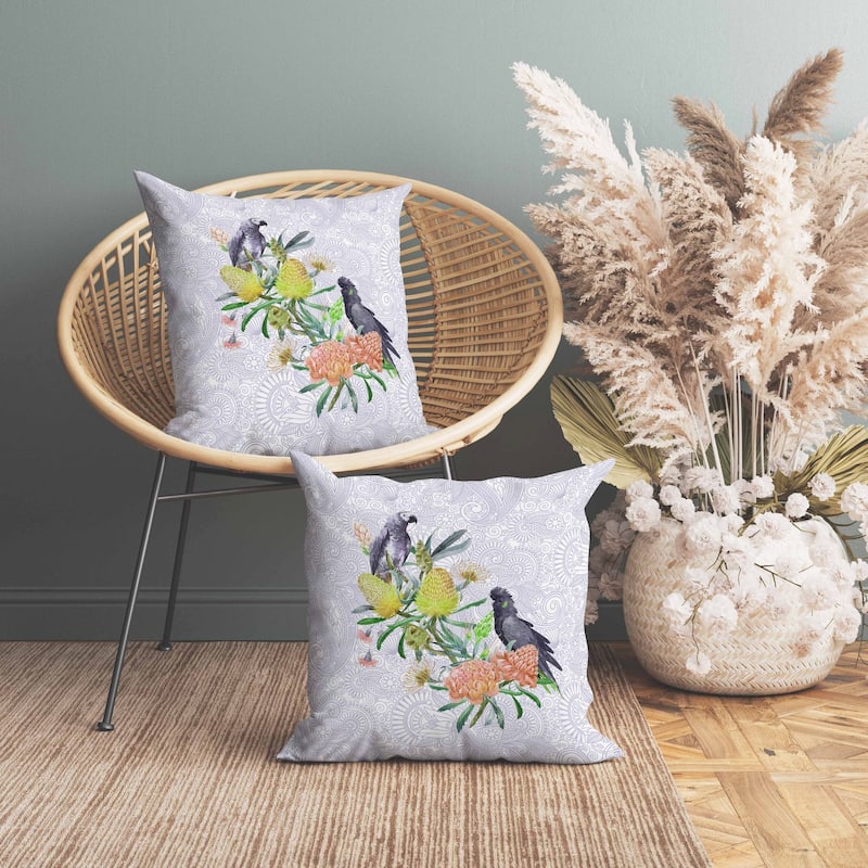 Songbird Flora Faux Suede Reversible Throw Pillow Purple and Multi