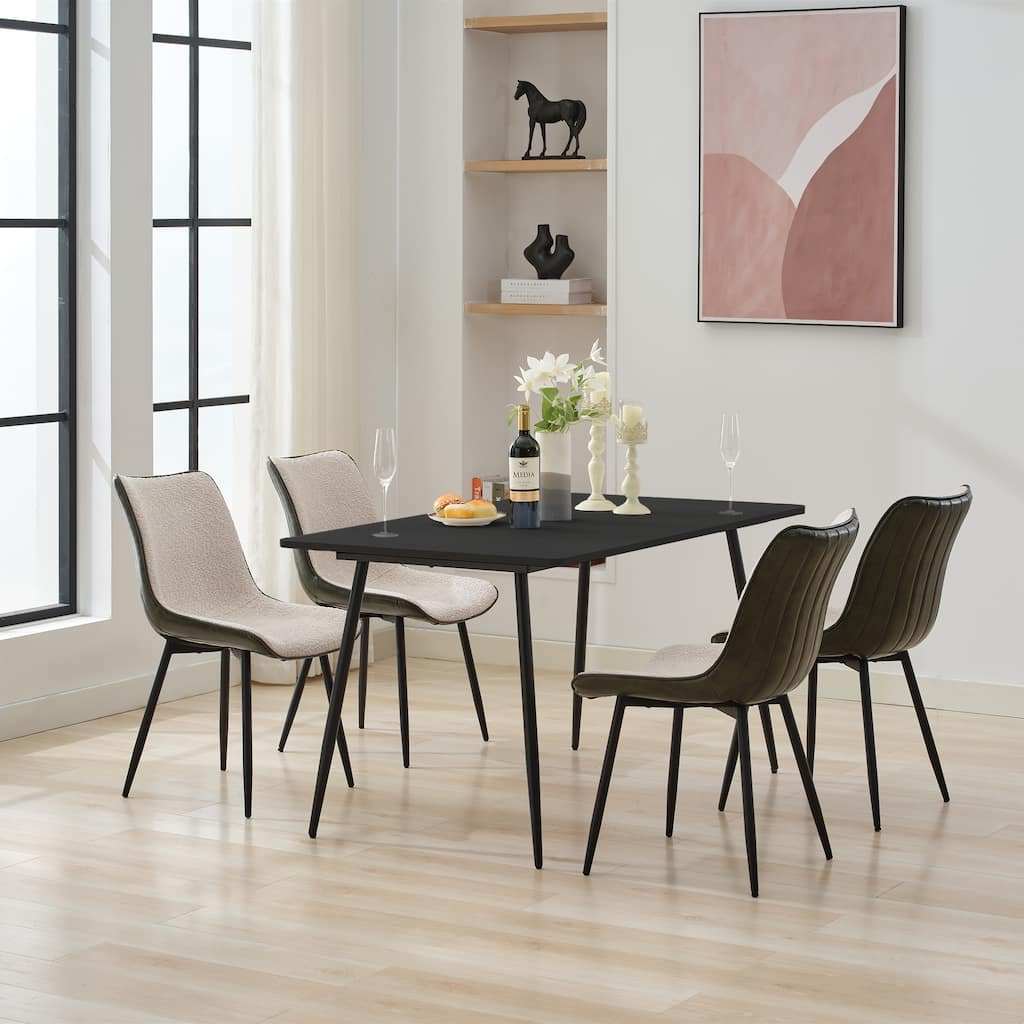 Modern Rectangle Dining Table with 53-Inch Wide MDF Tabletop