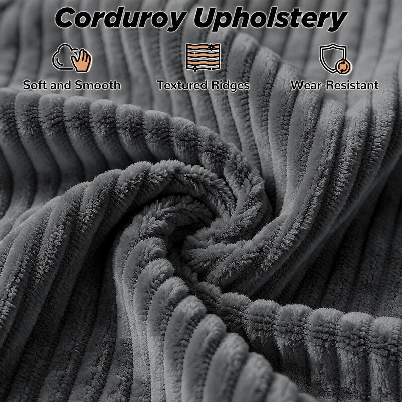 116.5" Corduroy U-Shaped Modular Sectional Sofa with 2 Movable Ottomans