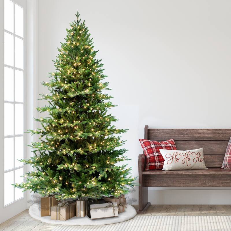 Puleo International 7.5' Pre-Lit Balsam Fir Artificial Christmas Tree