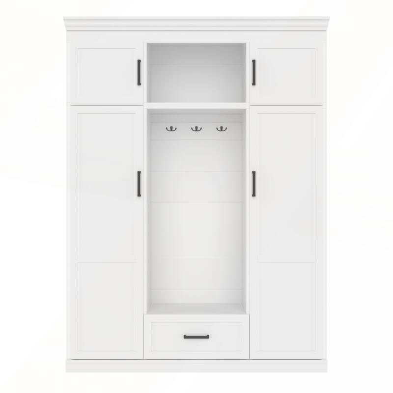 85.2in H Hall Tree with Bench and 3 Hooks for Entryway and Living Room