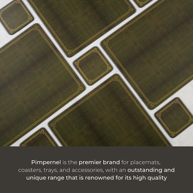 Pimpernel Set of 6 Shagreen Leather Coasters - 4 Inches Sq.