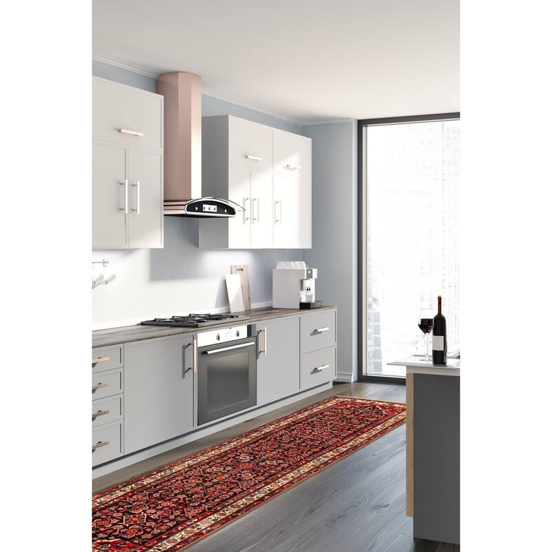 ECARPETGALLERY Hand-knotted Andelz Navy Wool Rug - 3'2 x 13'1