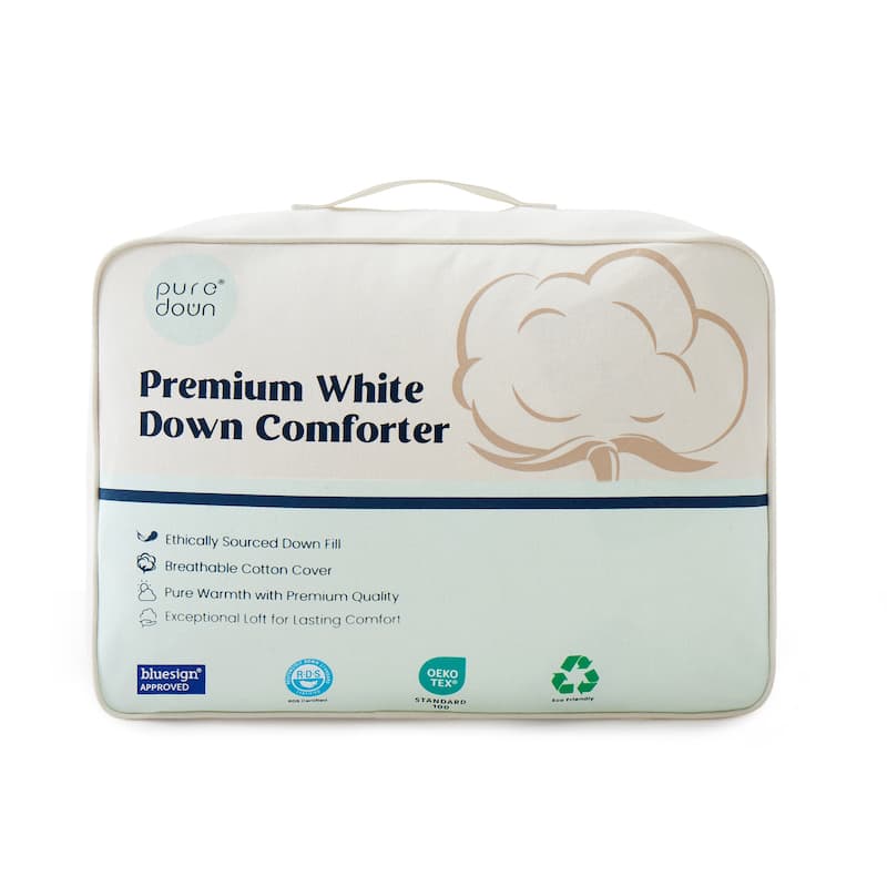 Luxurious 800 Fill Power 100% Organic Cotton Down Comforter Duvet Insert