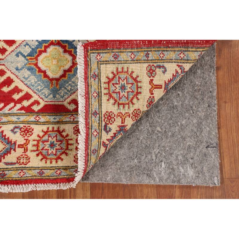 Traditional Kazak Accent Rug Hand-Knotted Geometric Wool Carpet - 2'10" x 4'2"