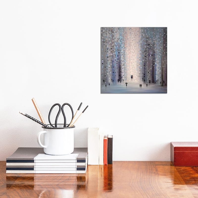 iCanvas "Lovers In The Rain" by Ekaterina Ermilkina Canvas Print - 12x12x1.5